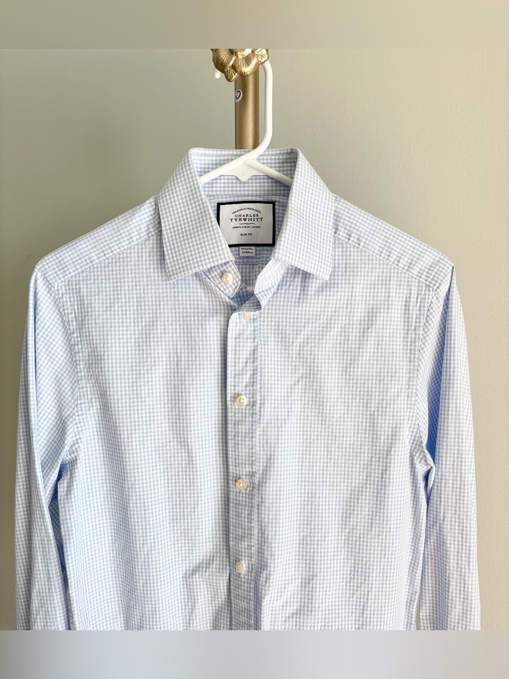 Charles Tyrwhitt Light Blue Mini Check Dress Shirt